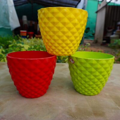 6-Inch Plastic Pot in Red Color