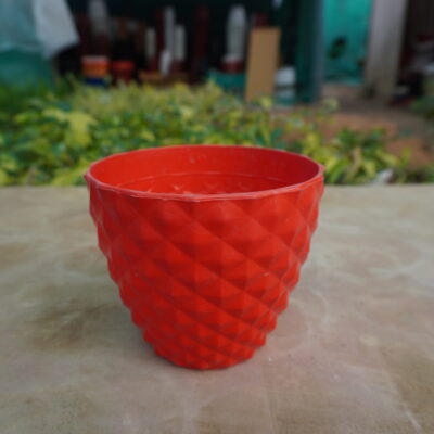 6-Inch Plastic Pot in Red Color